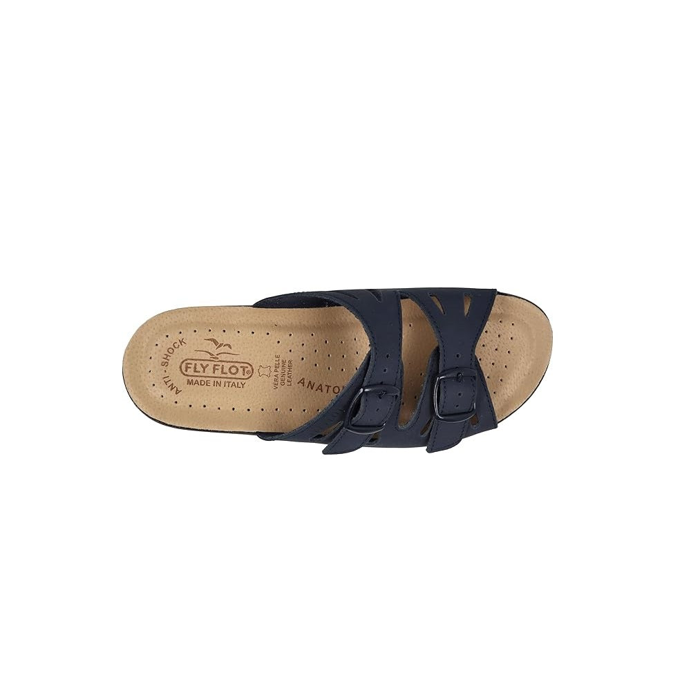 Scarpe da Donna FLY FLOT art.63008NE BLU Ciabatte doppia fibbia comfort