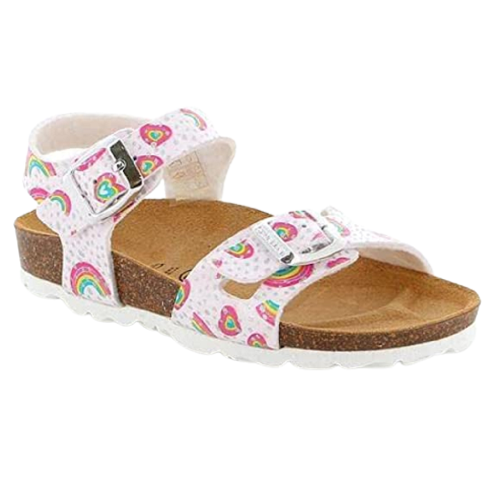 Scarpe da bambina - art. LUCE SB1826 40 BIANCO MULTI sandali con doppia fibbia