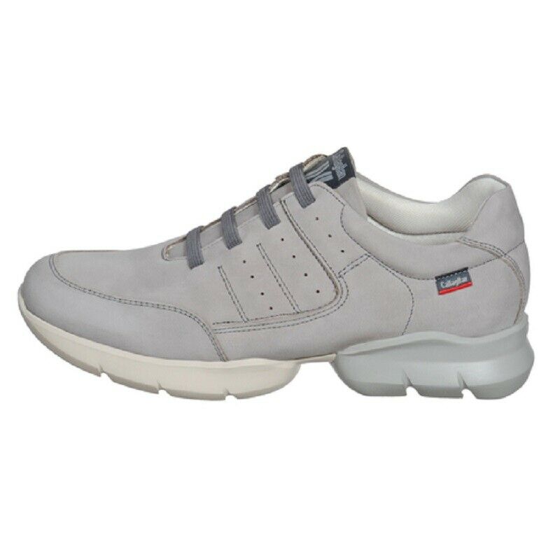 sneakers uomo grigio scamosciato con suola che si allarga fino ad 8 mm in base al peso specifico del singolo individuo