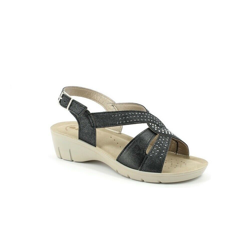 Scarpe da Donna INBLU - Art. NF13 NERO Sandali con strass linea Comfort