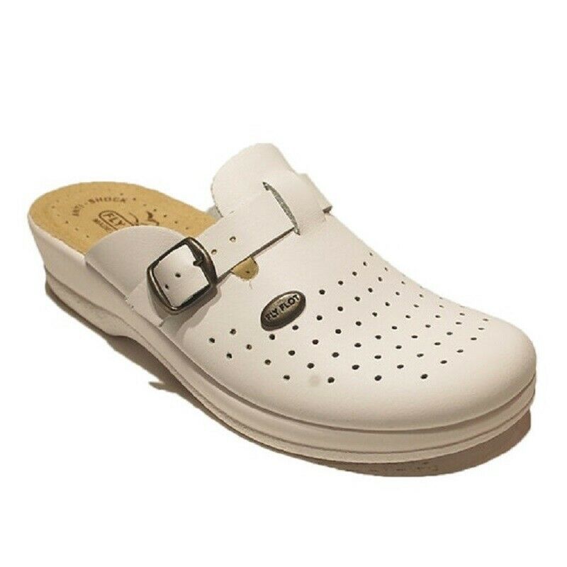 Scarpe da Donna FLYFLOT - Art. 63465BE BIANCO Sabot professionale con fibbia
