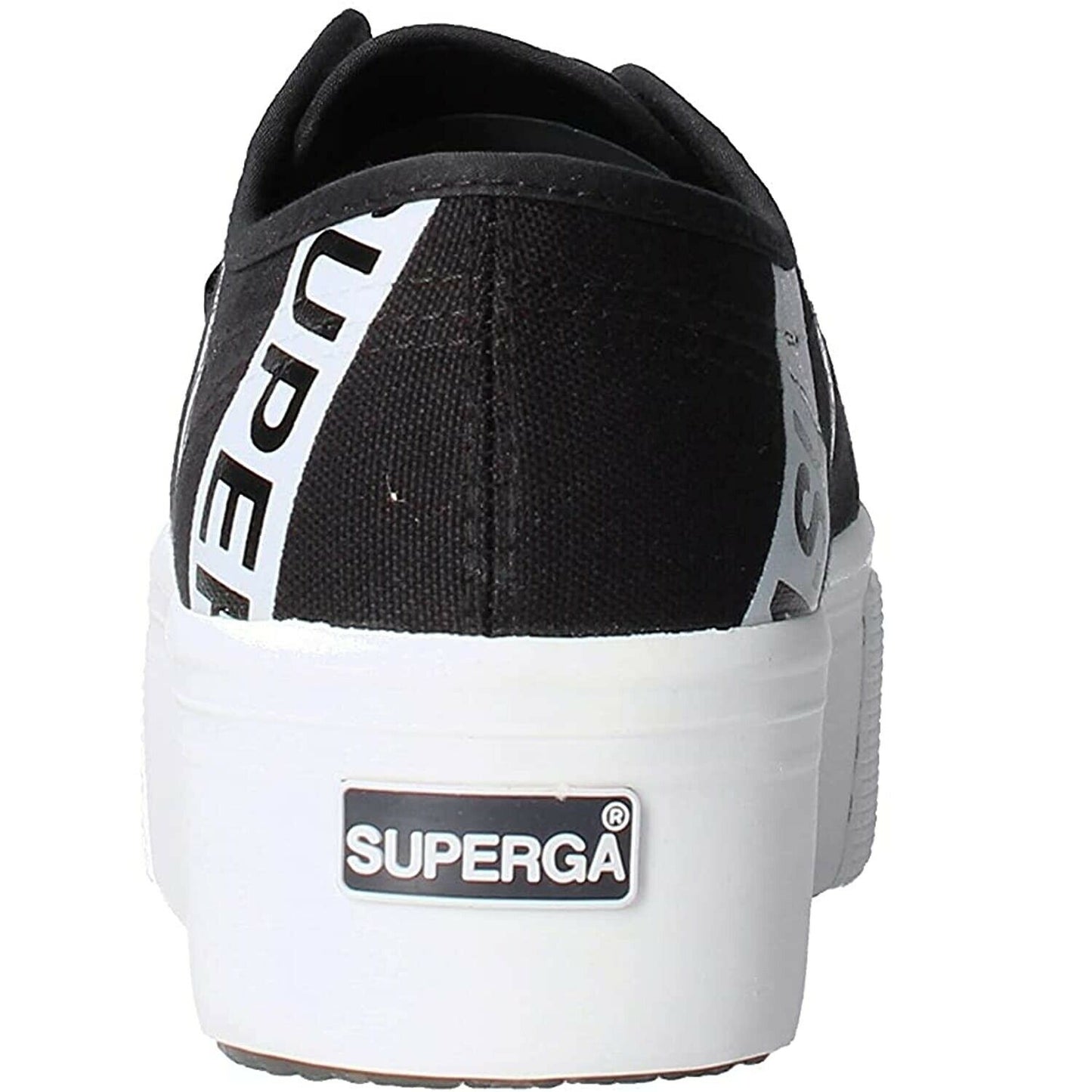 Scarpe da Donna SUPERGA - Art. 2790 LETTERING TAPE JELLYSOLE NERO sneakers platform