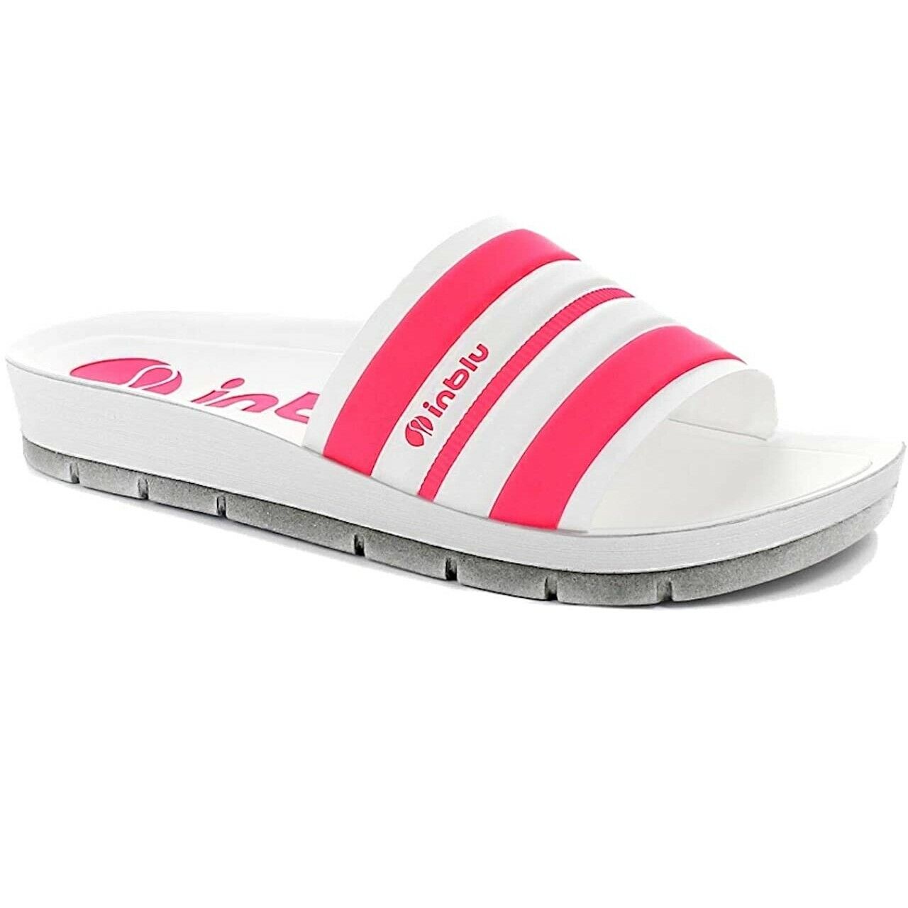 Scarpe da donna INBLU- Art. CP25 - BIANCO FUXIA FLUO ciabatte mare/ piscina