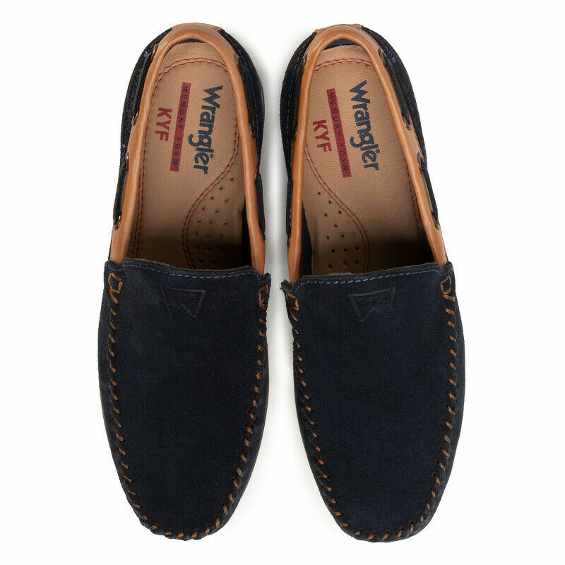 Scarpe da uomo Wrangler - Art. SHARKY SUEDE WM01140A mocassini casual navy