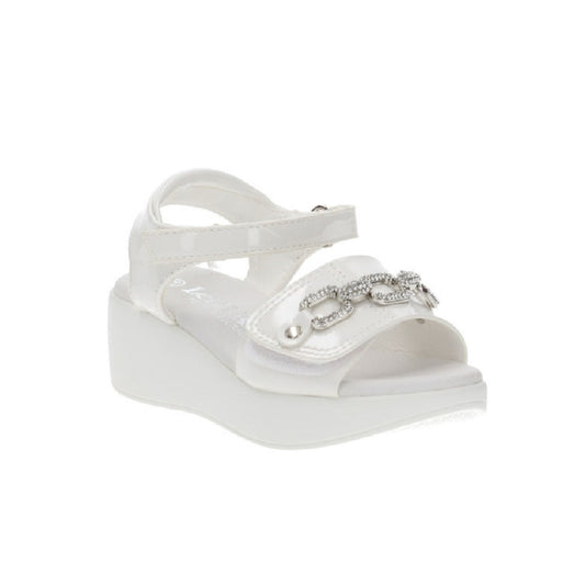 Scarpe da Bambina  LELLI KELLY Art. LKCA3512 NICOLE BIANCO vernice sandali con strappo