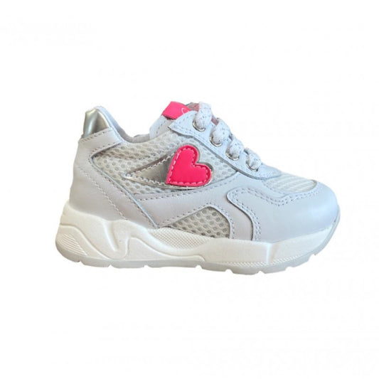 Scarpe bambina NEROGIARDINI - art. E222180F 707 BIANCO SNEAKERS con lacci