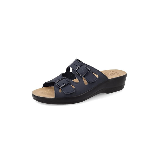 Scarpe da Donna FLY FLOT art.63008NE BLU Ciabatte doppia fibbia comfort