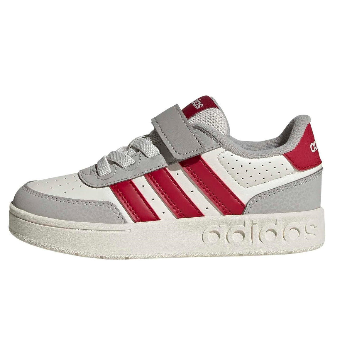 Scarpe Unisex Bambino- ADIDAS Art. BREAKBASE KJ9594 WHITE GREY BORDEAUX Sneaker