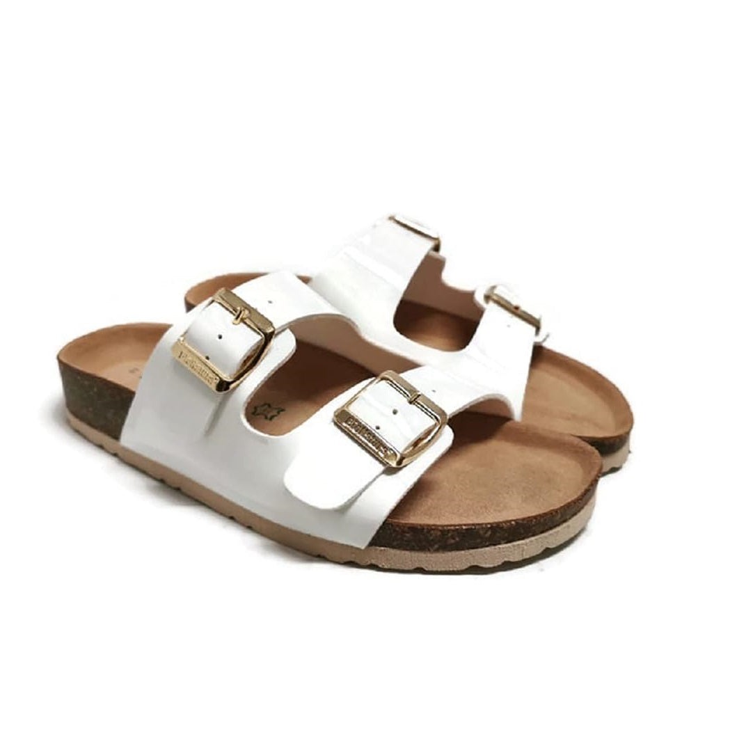 Scarpe da Donna BIONATURA - art. 94THESISD - ciabatta doppia fibbia colore bianco