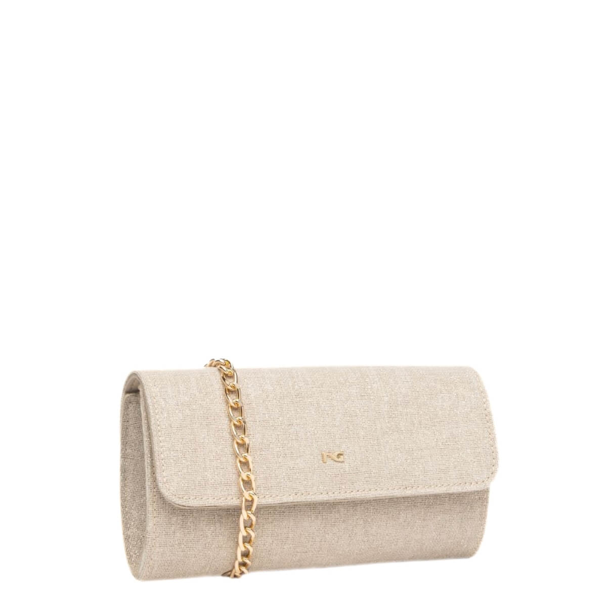 Borsa da Donna - NERO GIARDINI Art. E644121DE 412 LINO LUREX BEIGE Pochette