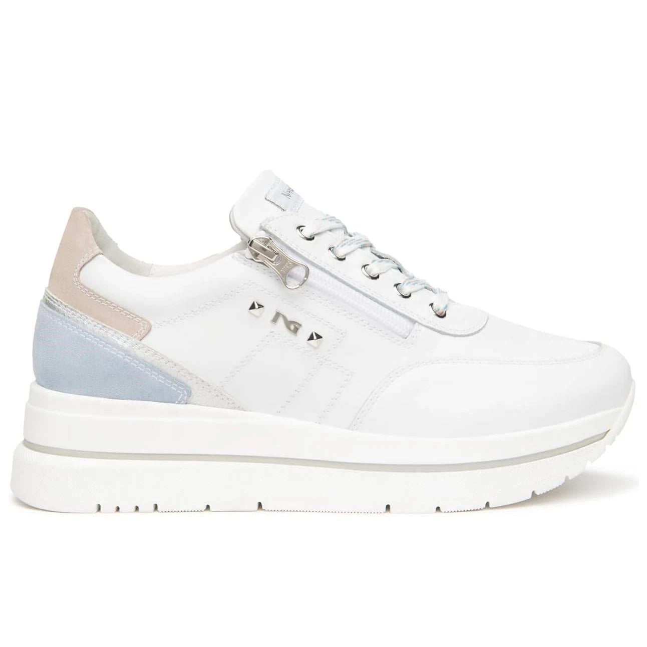 Scarpe da Donna - NERO GIARDINI Art. E615203D 707 BIANCO SILVER Sneakers
