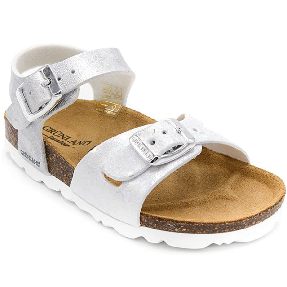 Scarpe bambina GRUNLAND art. LUCE SB1844 40 sandali doppia fibbia argento multi