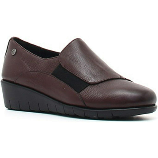 Cinzia Soft - Art. IV11909-NS 002 - mocassino marrone con tomaia in pelle marrone, comodo plantare e suola in gomma nera con zeppa di 5,5 cm 