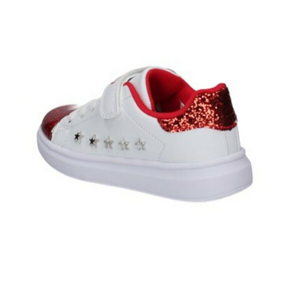 Scarpe da bambina Lelli Kelly - Art. LK5821 BIANCO ROSSO sneakers con strappo