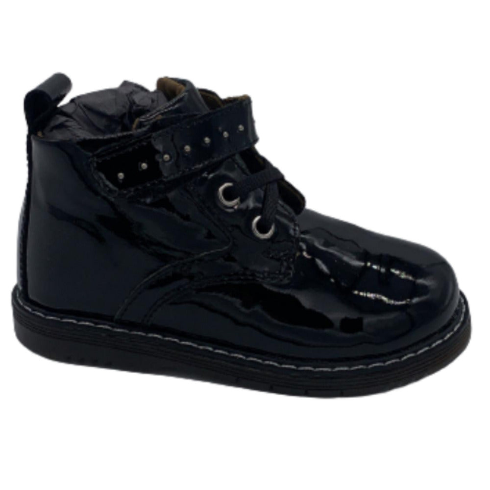 Scarpe da Bambina GRUNLAND - Art. PP0265-88 NERO vernice stivaletti