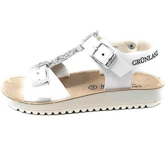 Scarpe da Bambina GRUNLAND - Art. GRIS SA1504-70 BIANCO ARGENTO Sandali