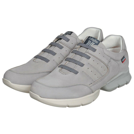sneakers uomo grigio scamosciato con suola che si allarga fino ad 8 mm in base al peso specifico del singolo individuo 